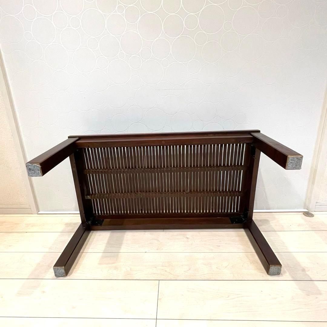 座卓 ガラストップ ローテーブル 竹編み 和モダン バンブー 古民家風 レトロ