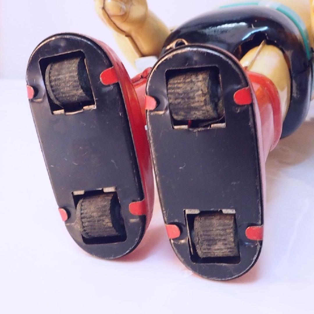 旧バンダイ【鉄腕アトム 動作確認済】当時物ブリキ製ゼンマイ歩行人形TIN【箱無】