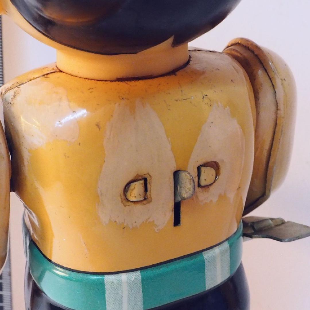 旧バンダイ【鉄腕アトム 動作確認済】当時物ブリキ製ゼンマイ歩行人形TIN【箱無】