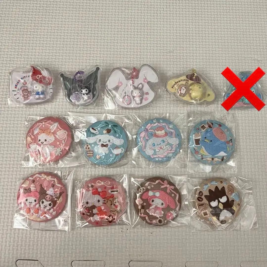 稀少！サンリオ　食玩　キャラもふ　パッケージチャーム　缶バッジ　16点まとめ売り