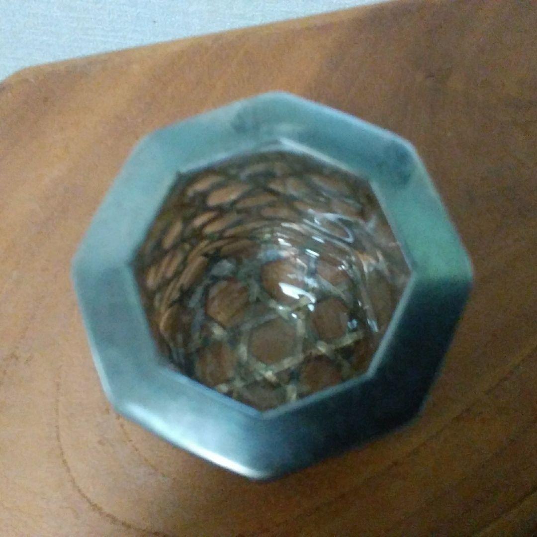 アンティーク　銀巻き装飾グラス　　高さ約４、６㌢