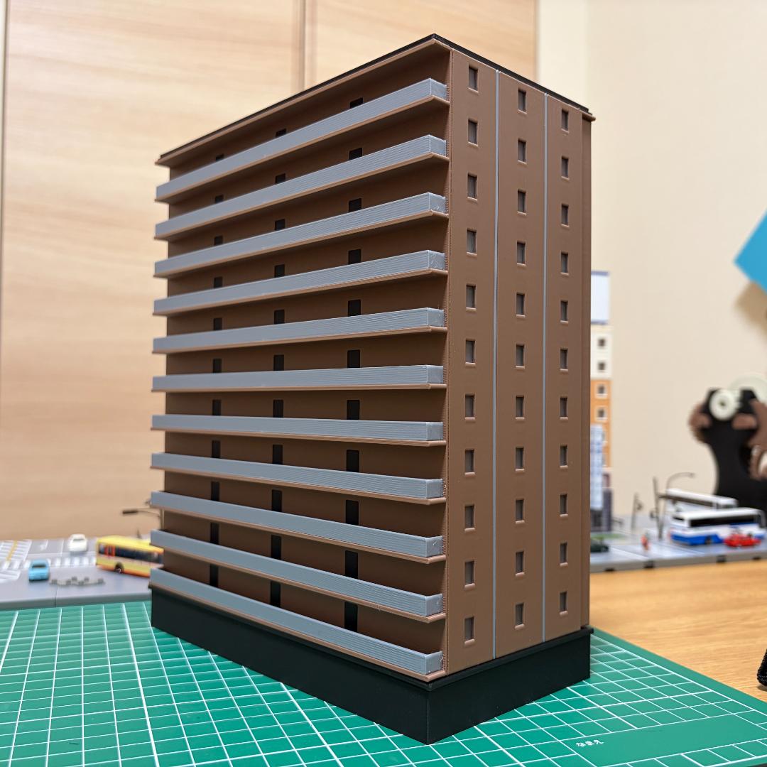 【限定ダークブラウン】Nゲージ 都市型マンションD ストラクチャー（完成品）模型