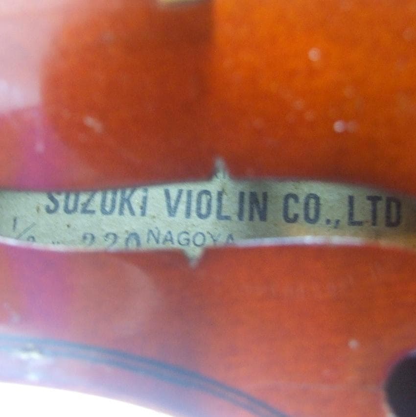 鈴木バイオリン 1/2 No220 未使用弓 ケース 弦新品 メンテ済