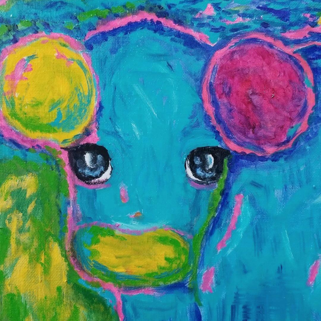 キャンバス 油絵　専用　カラフルCOWS   　5