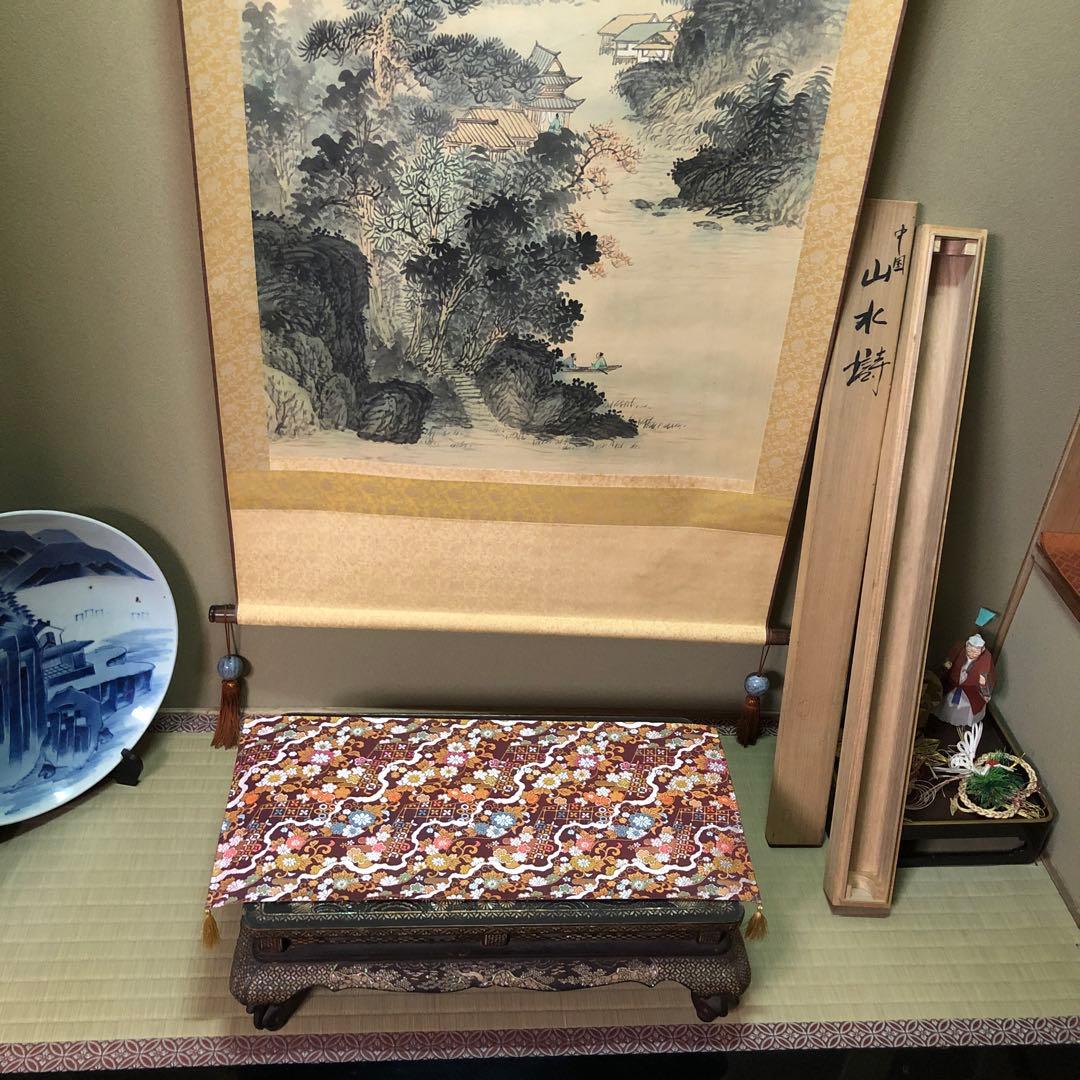 掛け軸　山水画　大型　中国