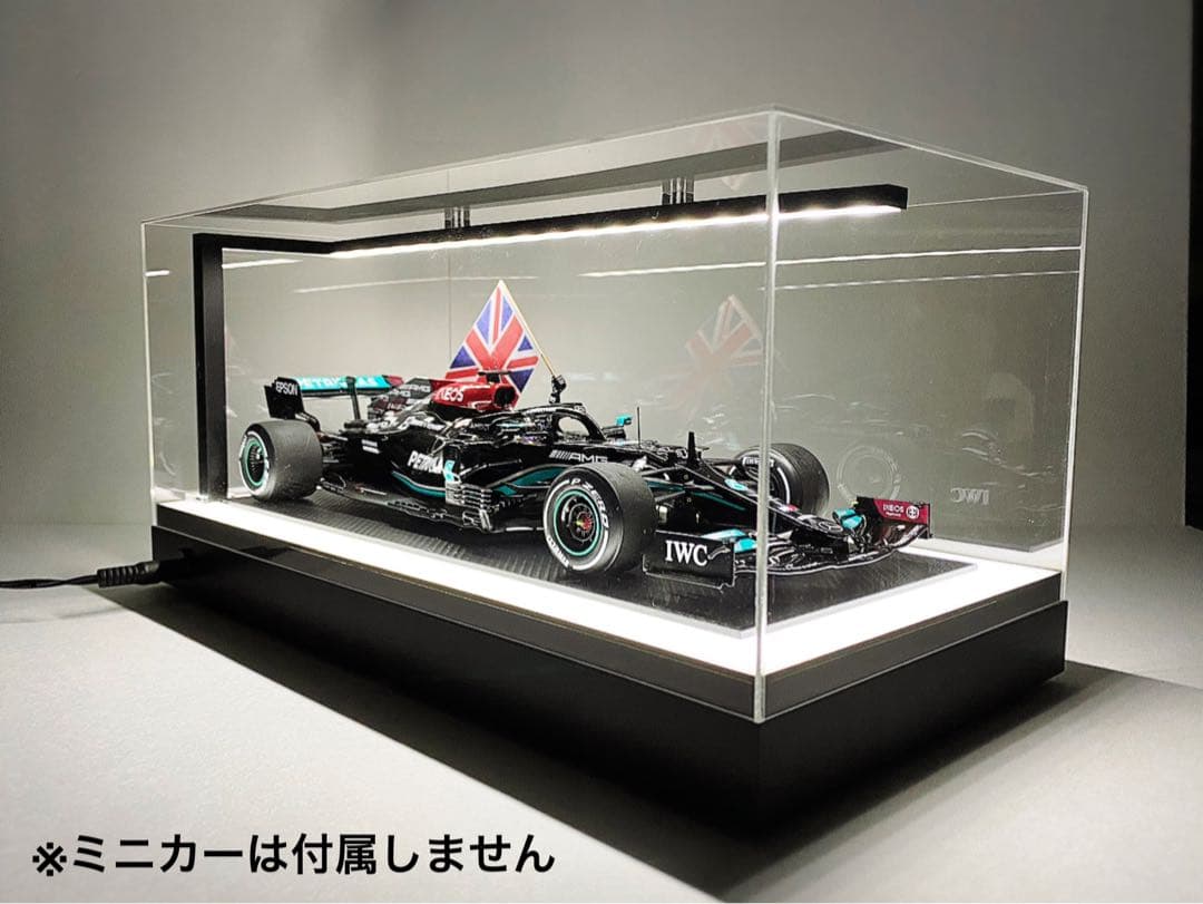 ★1/18 メルセデス 仕様LED照明付ディスプレイケース 【半艶ブラック】