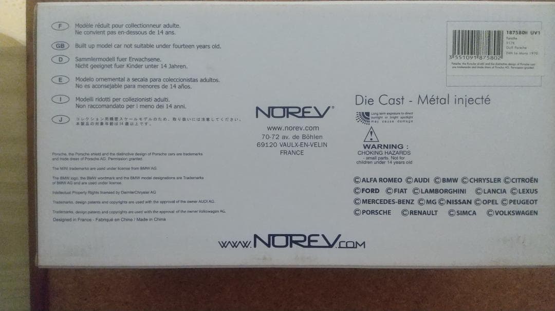 NOREV 1/18 Porsche 917K 1970 限定版