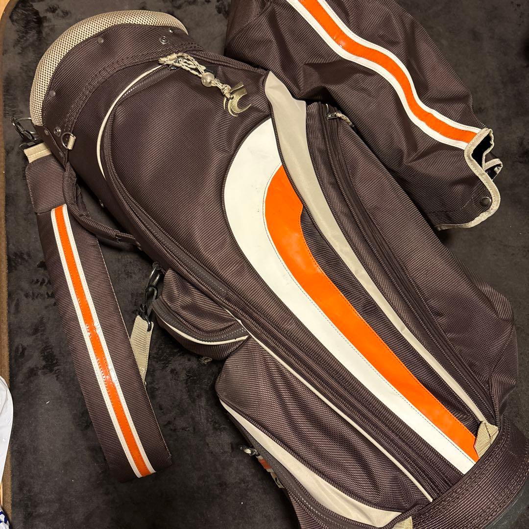 レディース　キャディバック　ゴルフバッグ・キャディバッグ ブラウン/オレンジ