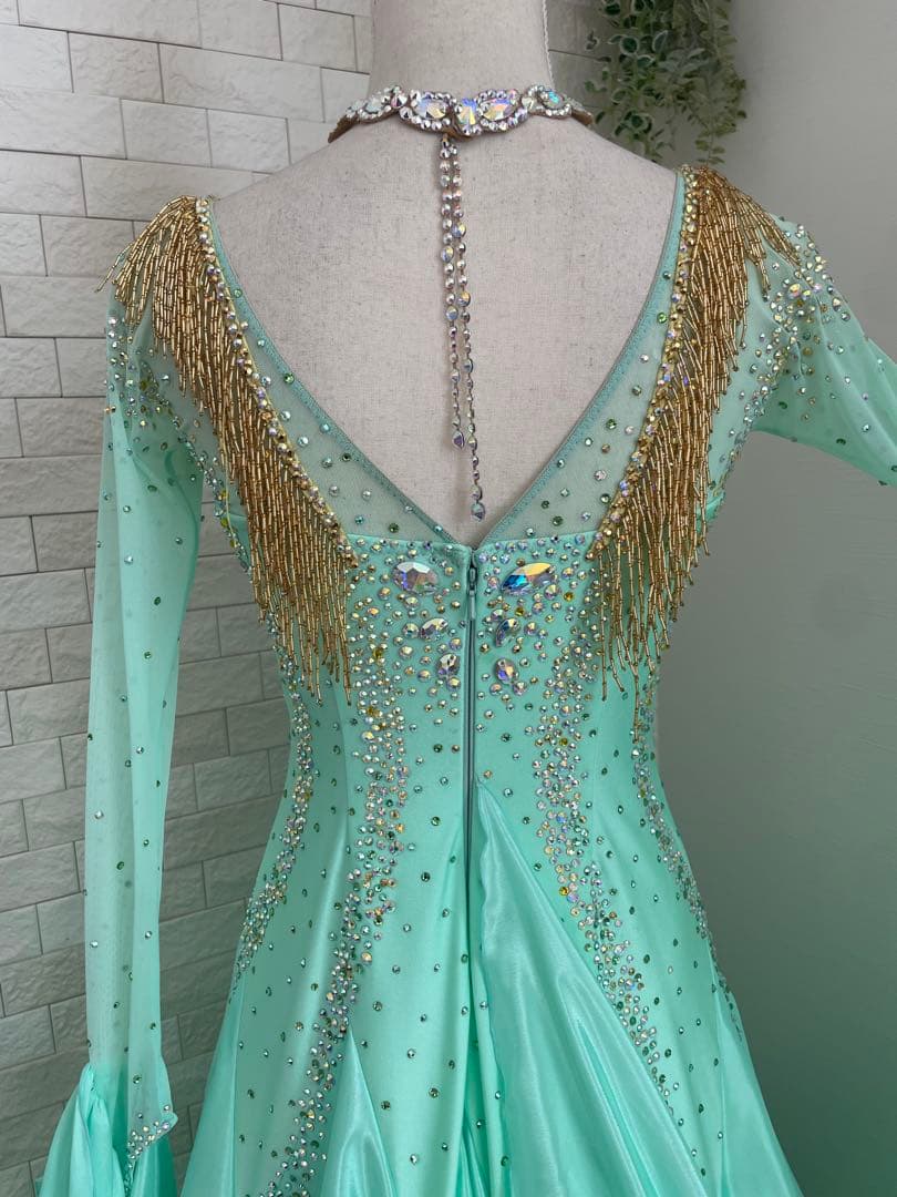 社交ダンス 【Chacott】スタンダードドレス ミントグリーン⭐️オーダードレス