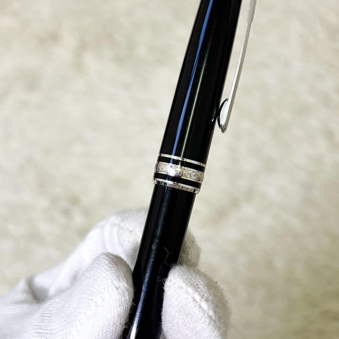 【美品】モンブラン マイスターシュテュック 回転式ボールペン ブラック プラチナ