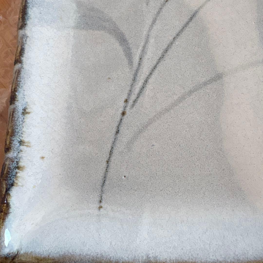 植物模様の長方形陶器プレート