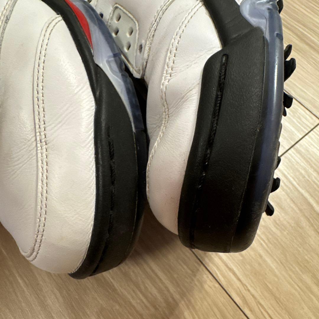 Air Jordan 5 ホワイト/レッド スニーカー