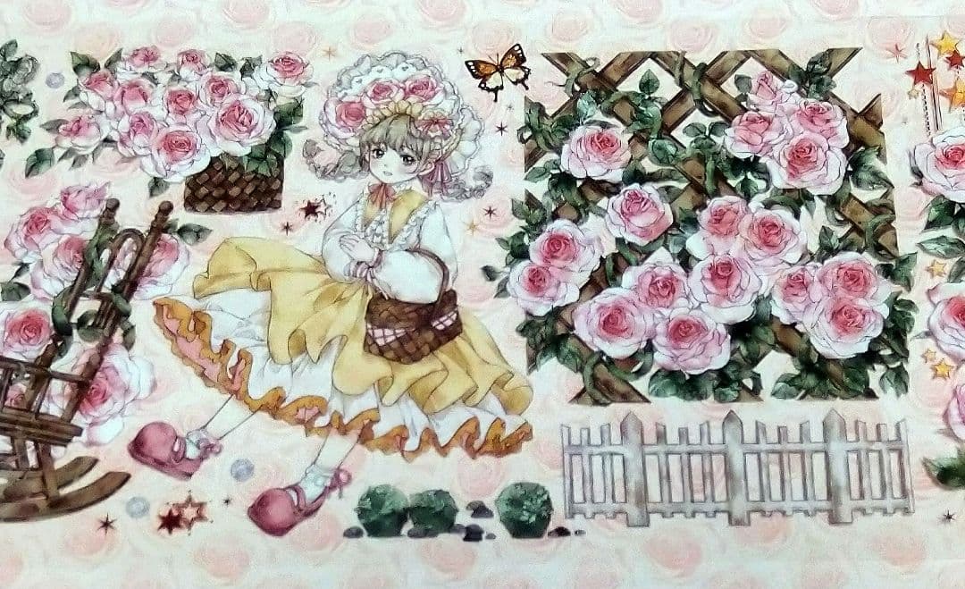 廃盤品✩J942＃玫瑰庄园物语(PET)mooka切り売り海外人物マステ女の子