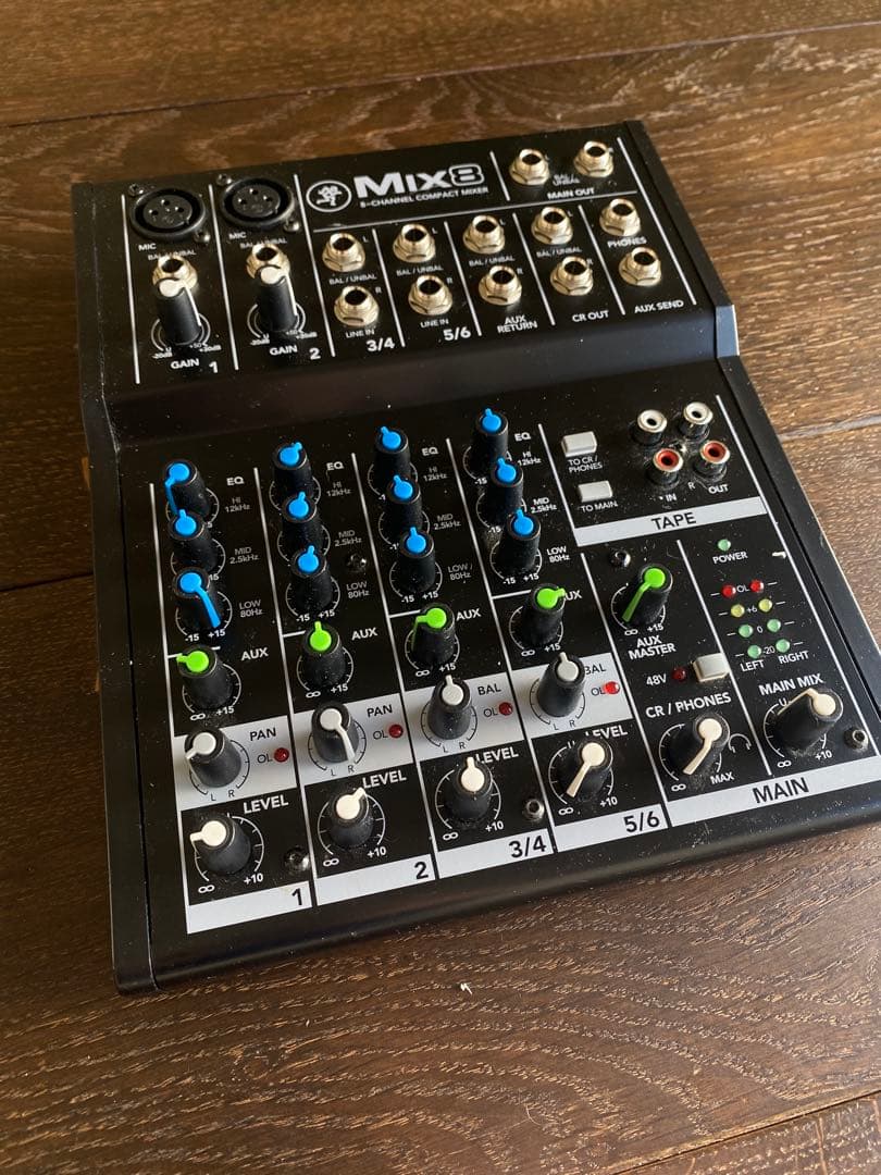 Mackie Mix8 アナログミキサー(ＡＣアダプター付き)