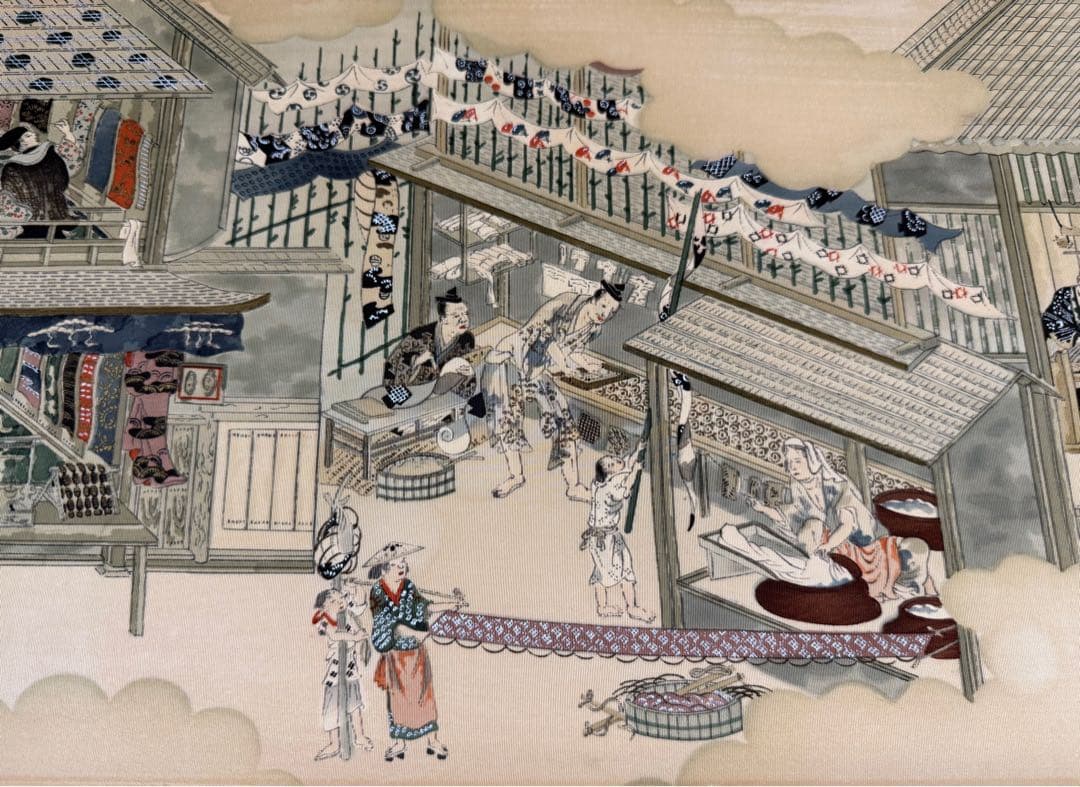 京都で見つけたヴィンテージ　江戸時代 浮世絵　絹　額入り