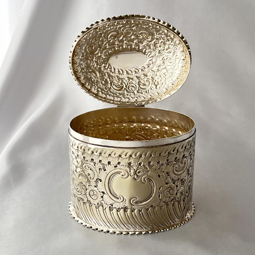 【Atkin Bros】ビクトリアン ティーキャディ 【シルバープレート】