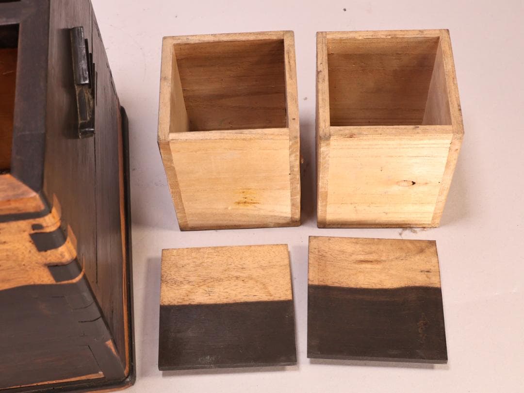 BK263　時代家具　黒柿製　豆火鉢　関東火鉢　手炙り　茶道具