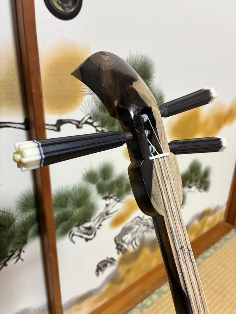 沖縄三線　伊江島クルチ(黒木) ユナー！与那城型　本皮一枚張り