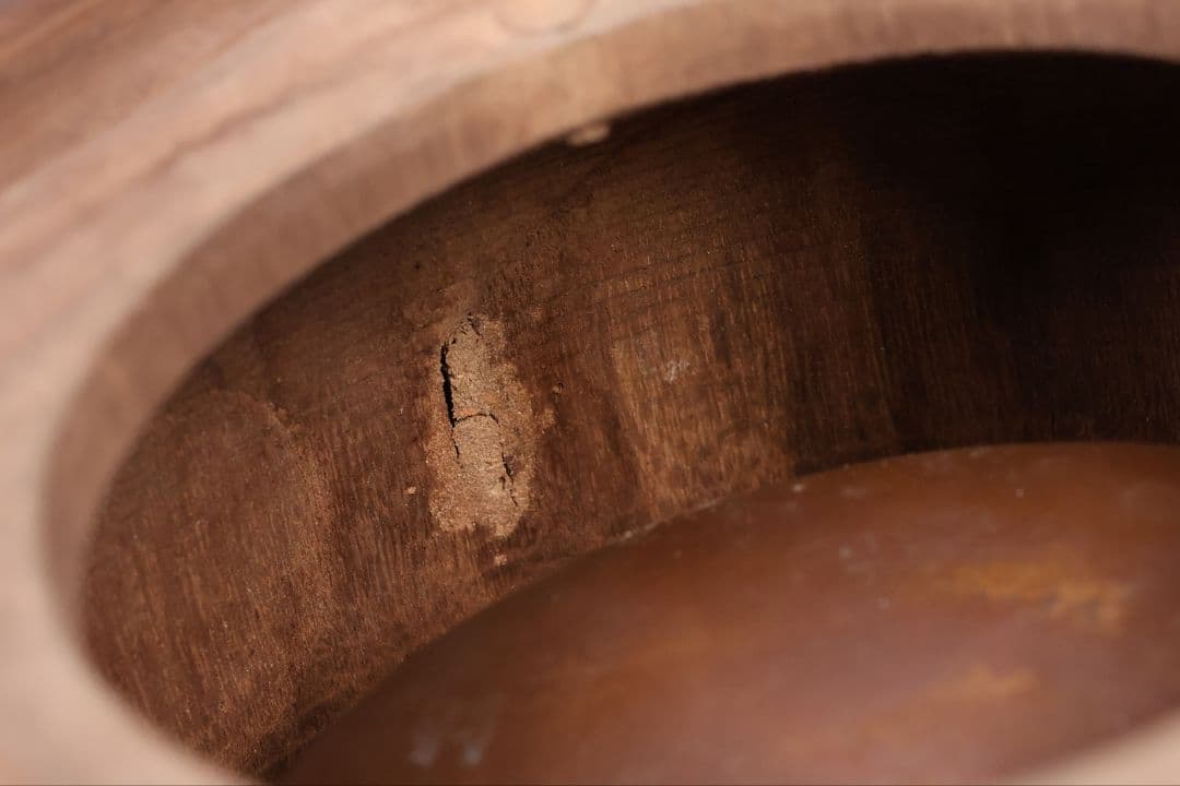 花鳥蒔絵 螺鈿細工 桐火鉢 幅31cm 高20cm 金蒔絵 漆芸 草花【MB68