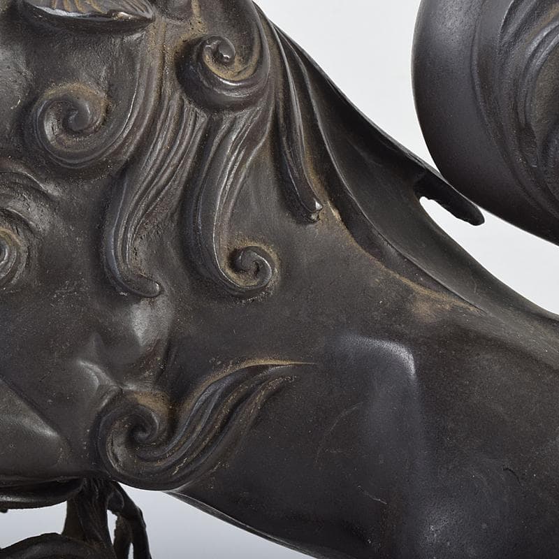 中国　古銅宣徳銅　玉乗り獅子　置物　重さ約5.28㎏　G　R7655B