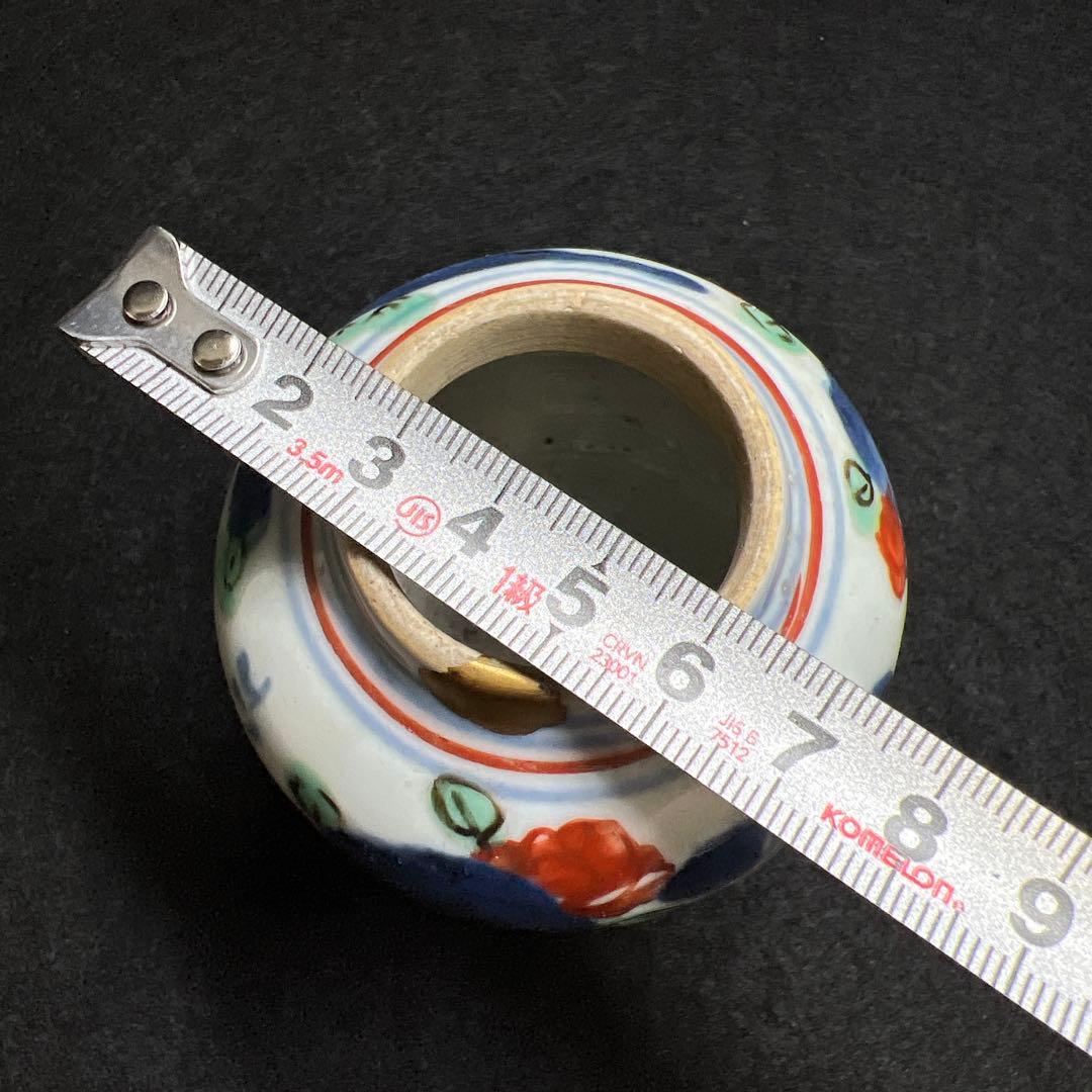 中国明時代　南京赤絵茶壷　極上蓋付　高さ9.3㎝　東Y7-1203☆2Fトヒオコ