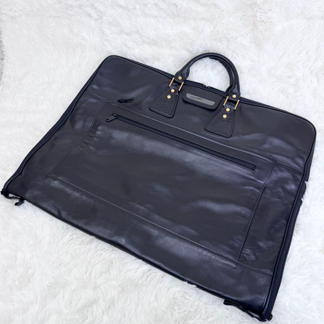 【入手困難】日本製 ガーメントバッグ 本革 オールレザー ブラック