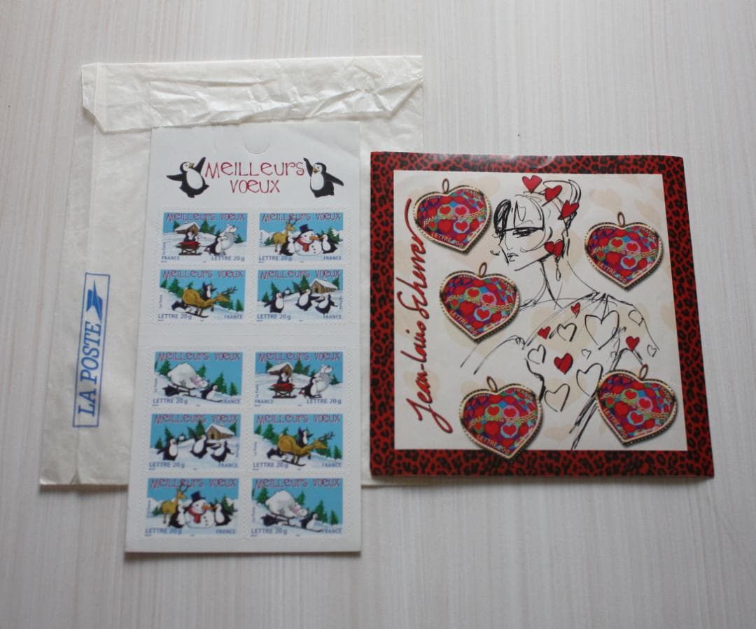 切手・ストックブック・赤・1冊・326枚