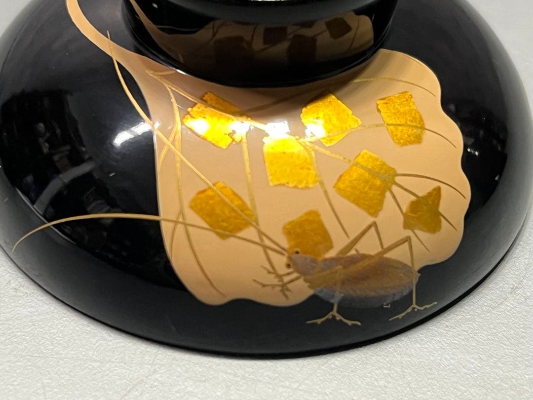 輪島塗　蔦鈴虫　蒔絵　小吸物椀　五客　木製