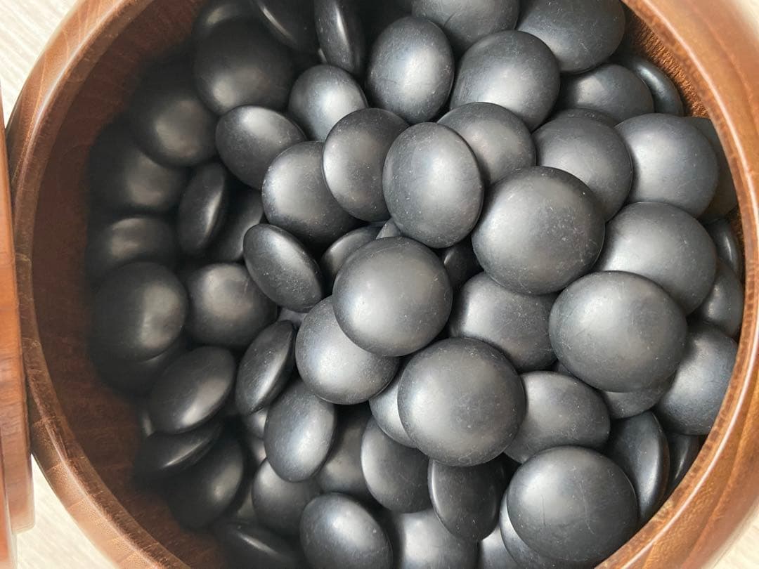 34号　蛤碁石　本蛤碁石　那智黒石　碁石　木箱付