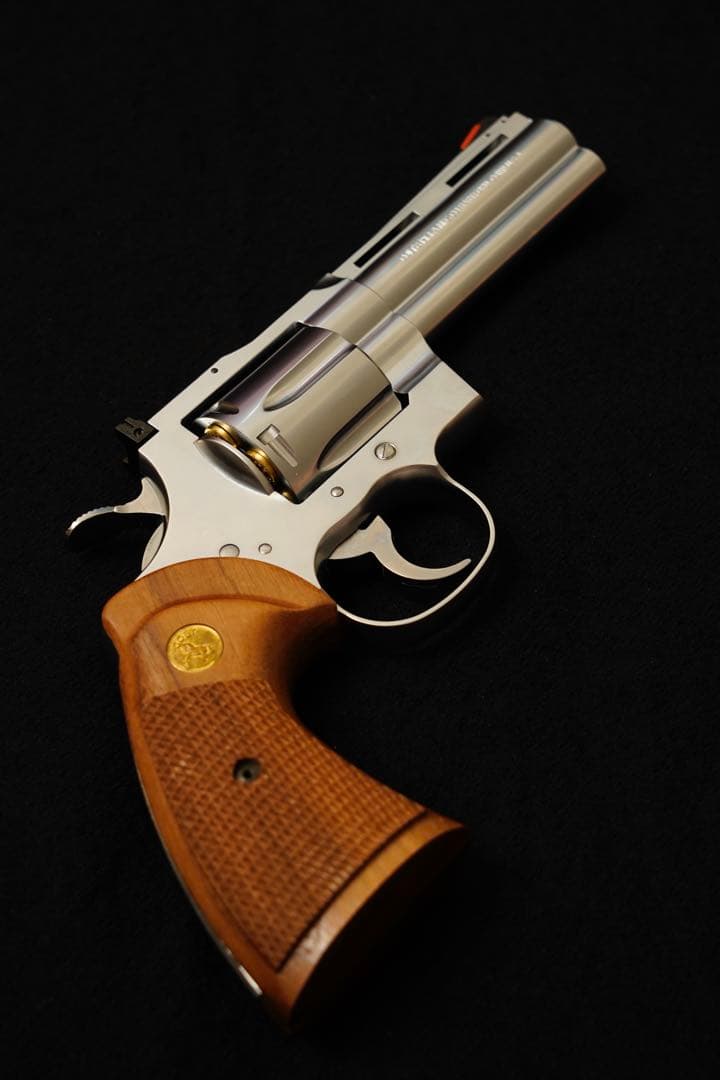 タナカコルトパイソン4インチステンレスシルバーRモデルモデルガン木製グリップ