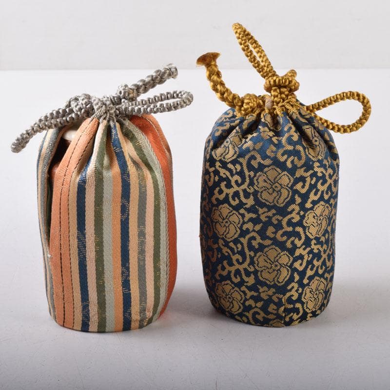 茶道具　鼠志野　林英仁作　茶入　仕覆2点付　共箱　V　7452