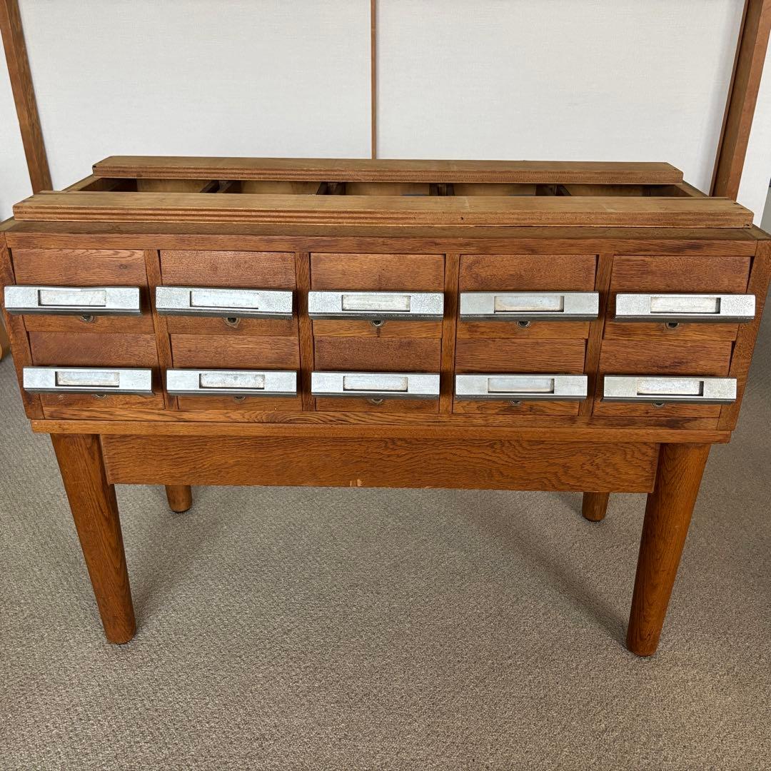 しげ様 図書館 キャビネット カード入 レトロ 店舗 アンティーク 什器 家具