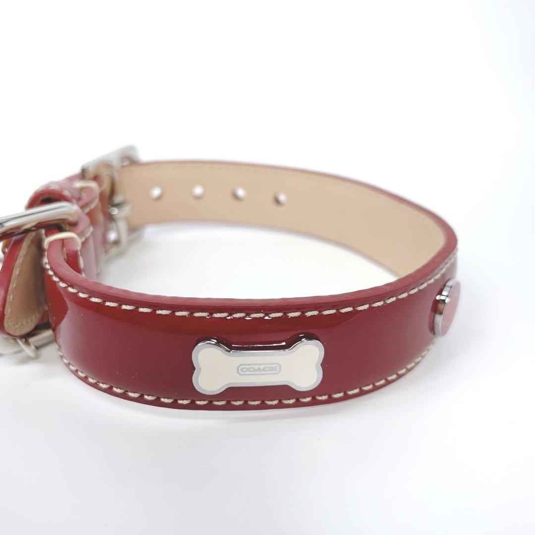 Ayu★mi 様:::COACH 犬用首輪 XS 未使用タグ付 レッド パテント