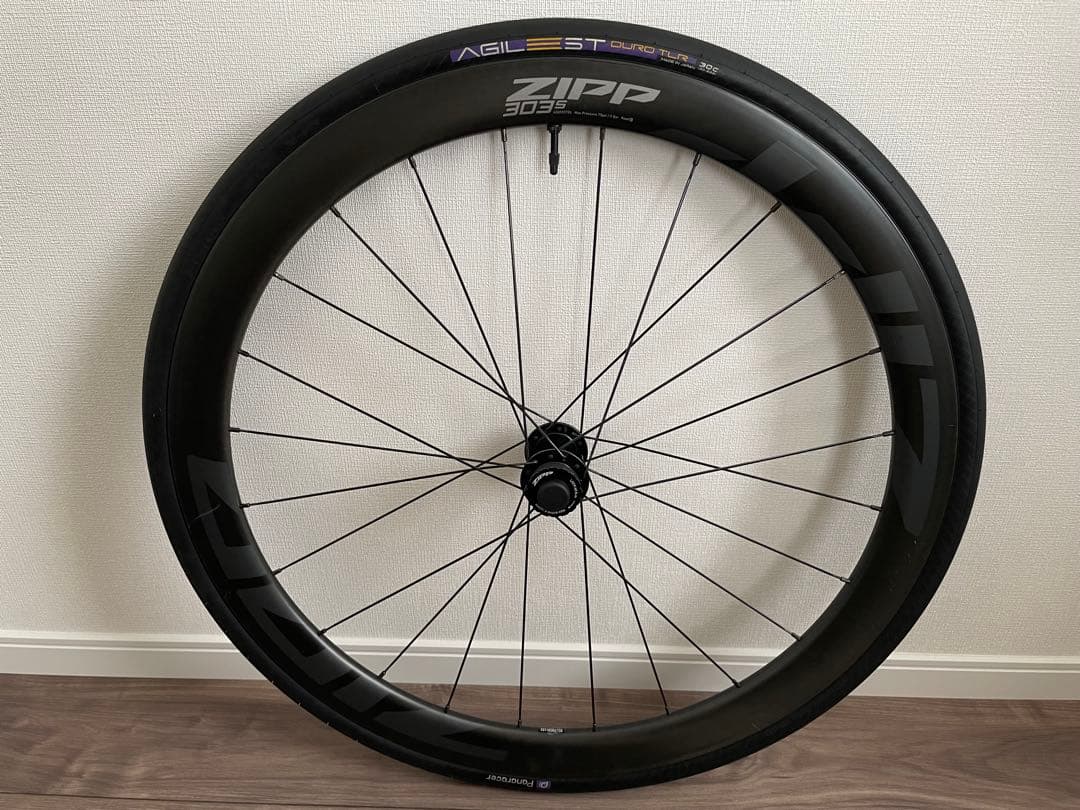 ZIPP 303S DISCカーボンホイールカンパフリー　4分残タイヤ付