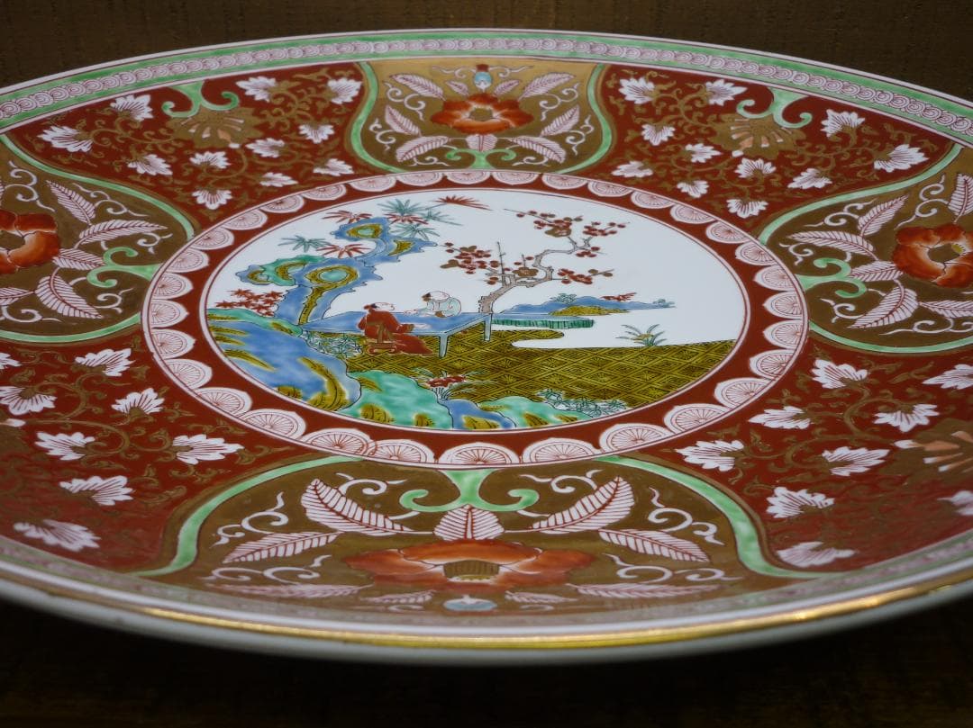 特大飾皿 金彩伊万里大皿 哲山作 46cm 1尺5寸 ヴィンテージ 陶磁器