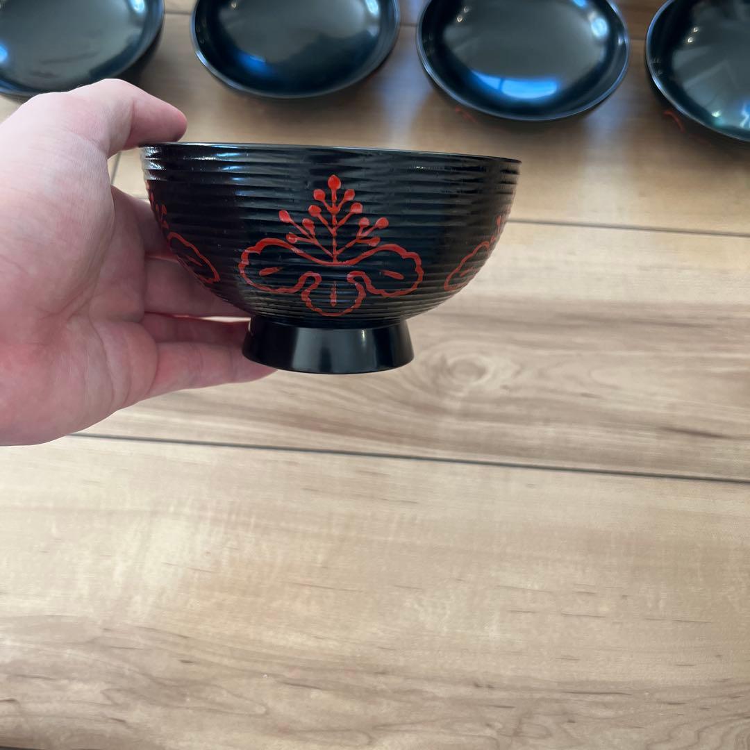 漆器 椀と平皿 10個セット