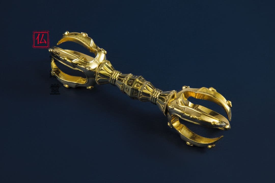 【修縁堂】密教法具 真鍮製 ハート形 形に来てください 五鈷杵