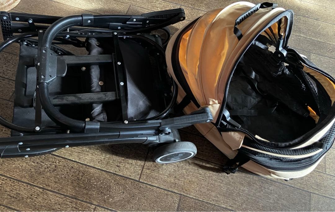 3wayペットカート 分離式 小型犬 中型犬　折りたたみ　サンドベージュ