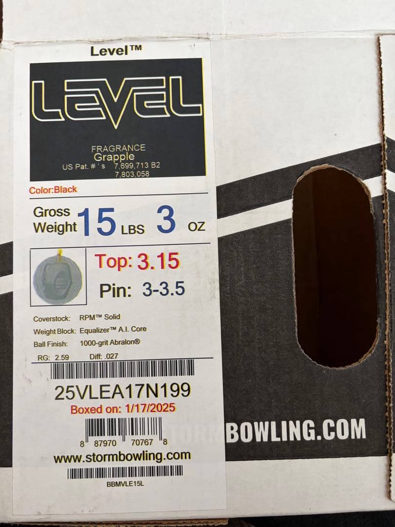 レベル　15ポンド　左サムレス