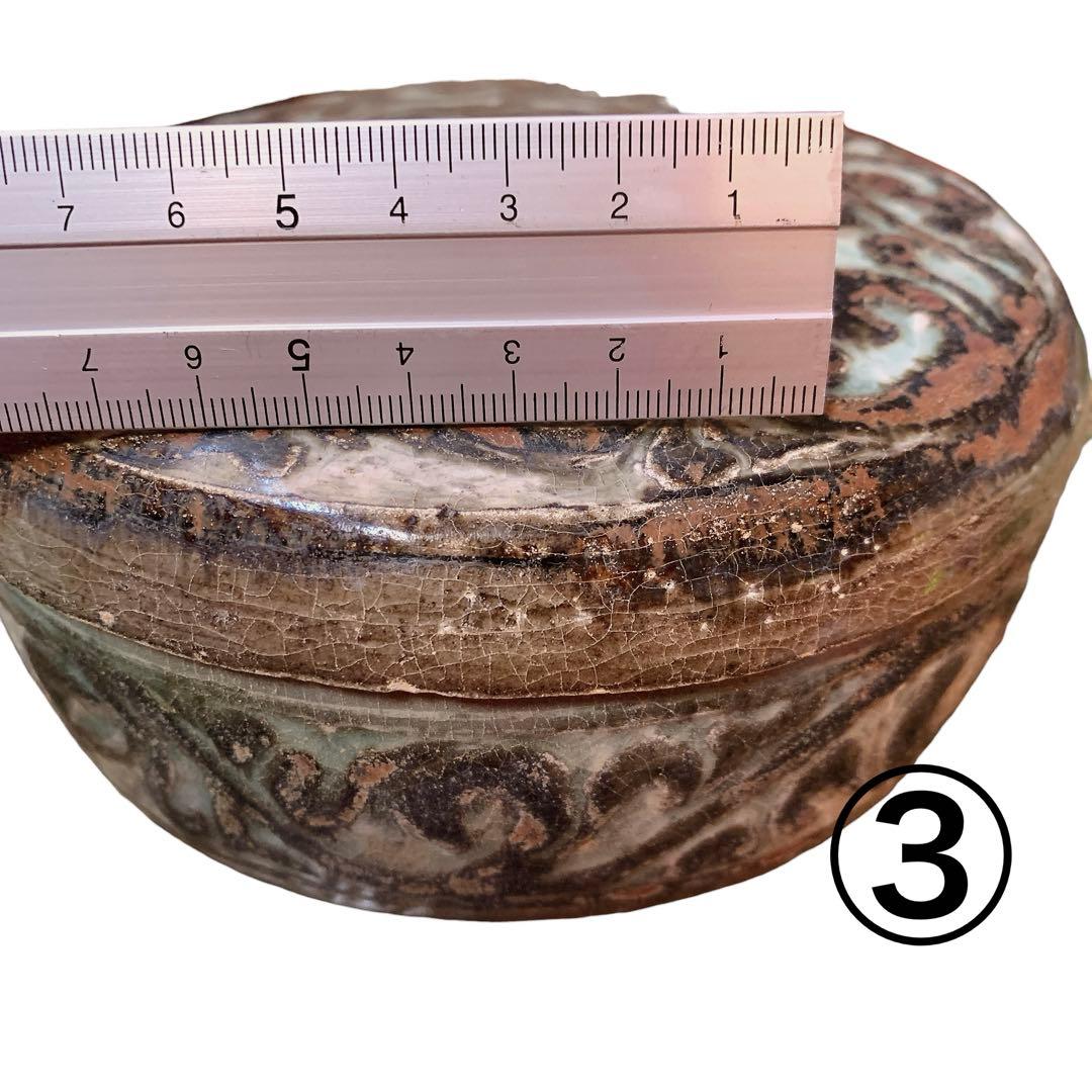 高麗 青磁 刻花象 花文 合子　中国　李朝　鳳凰　古美術　骨董品　朝鮮　香合