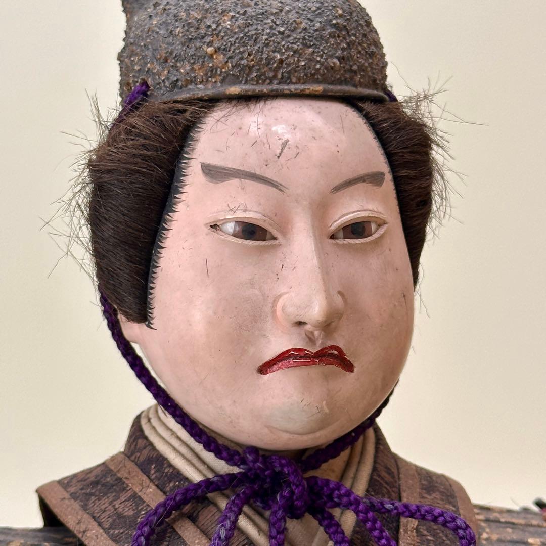 江戸〜明治時代　武者人形　鎧武者座り人形　高さ約32cm　古美術・骨董　骨董品