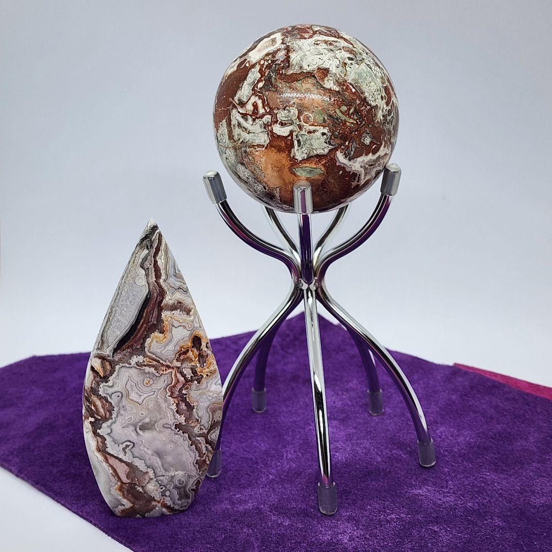 一点物天然石ペアセット クレイジーレースアゲート&マネーアゲート