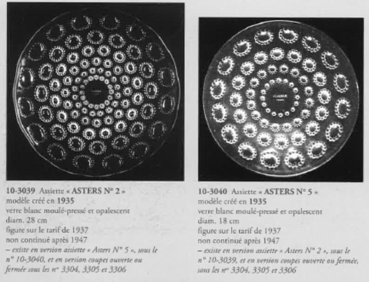 ルネ・ラリック 激レア 高級硝子皿18cmプレート アスター1935年サインあり