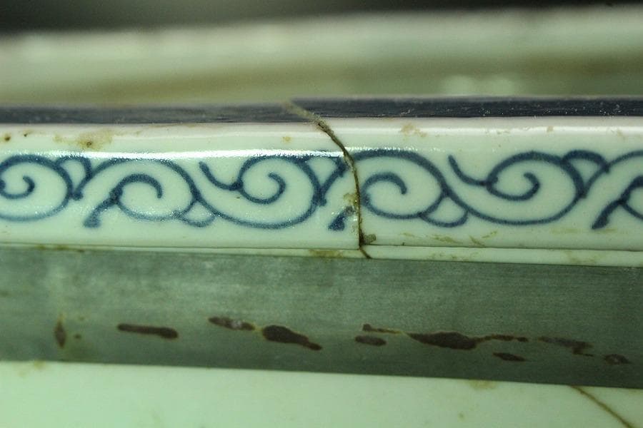 中国美術 青花 馬紋 八方器 高30cm 水屋鉢伝来 成化年製 款 K-A866