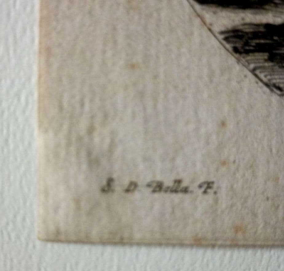 額装品　1640年頃　ステファノ・デラ・ベッラ　騎乗の戦士　稀少作品