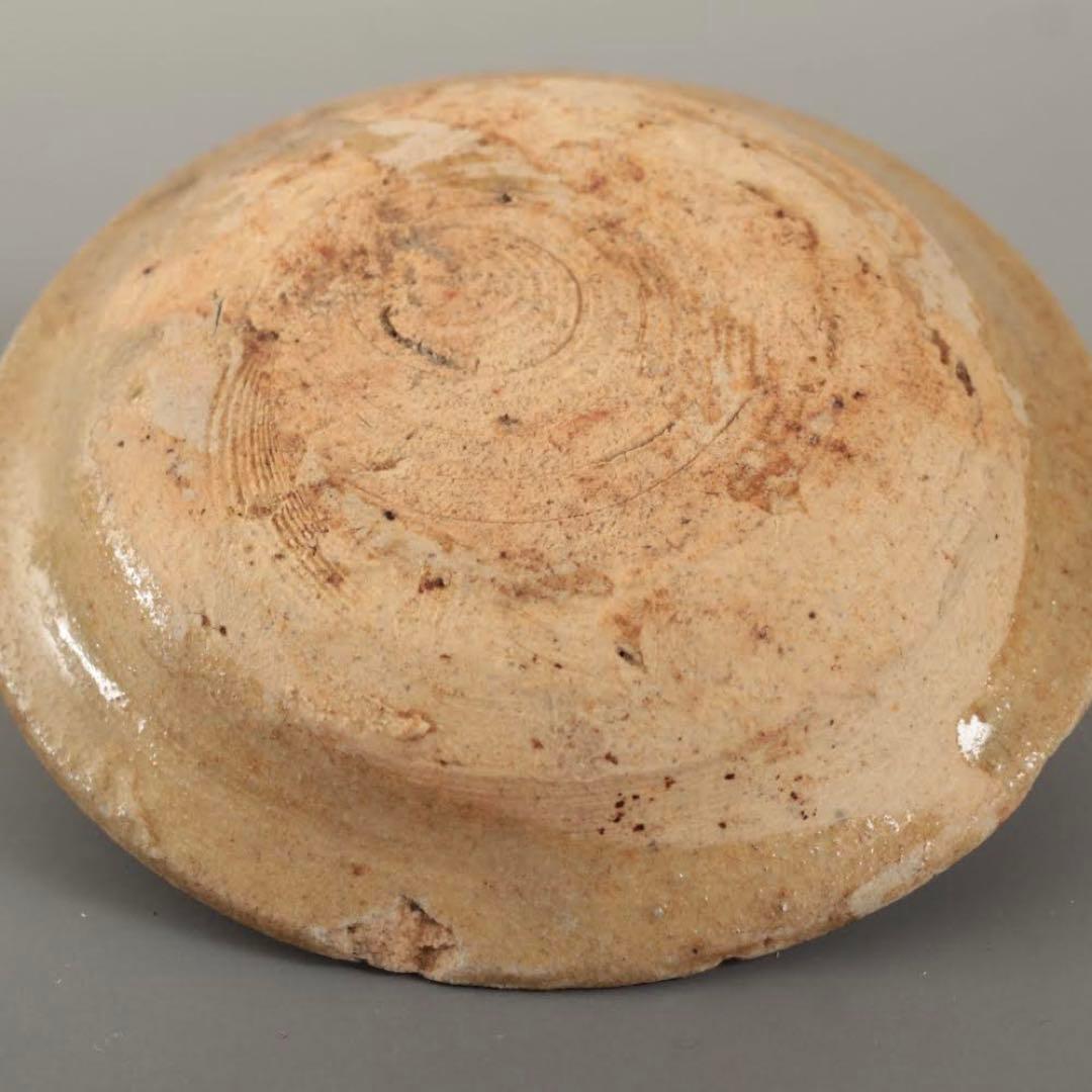 黄瀬戸 灰釉 平盃 桃山〜江戸初期 盃 平杯 酒器 古美術 古道具アンティーク