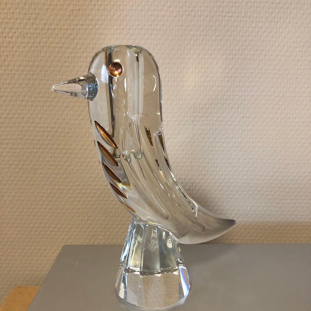 damk　新品　バカラクリスタルガラス製の鳥の花瓶