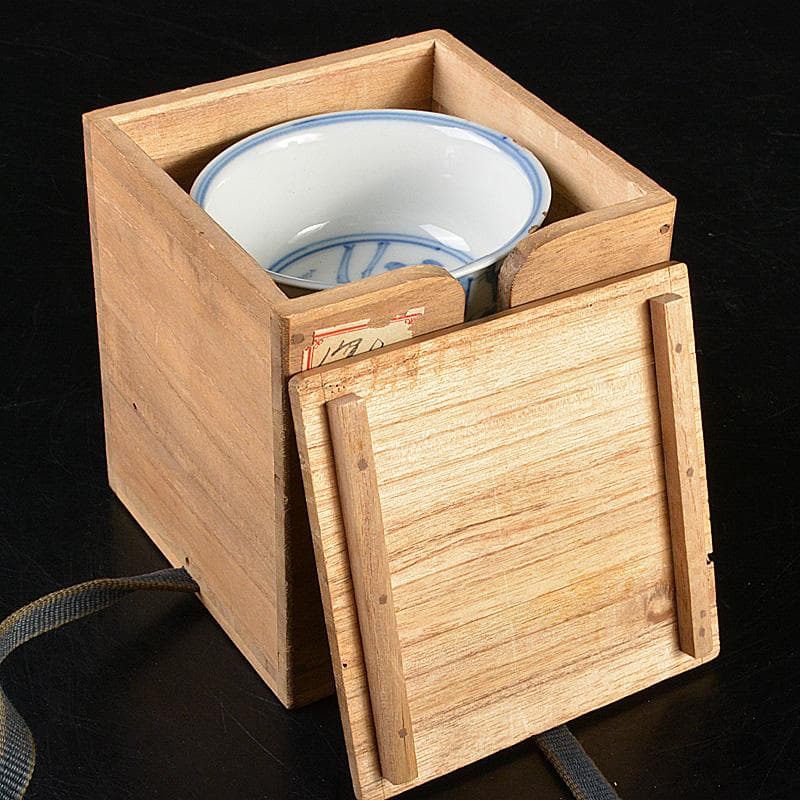 煎茶道具　青花染付　神獣文　煎茶器　五客　時代箱付　M　R7337