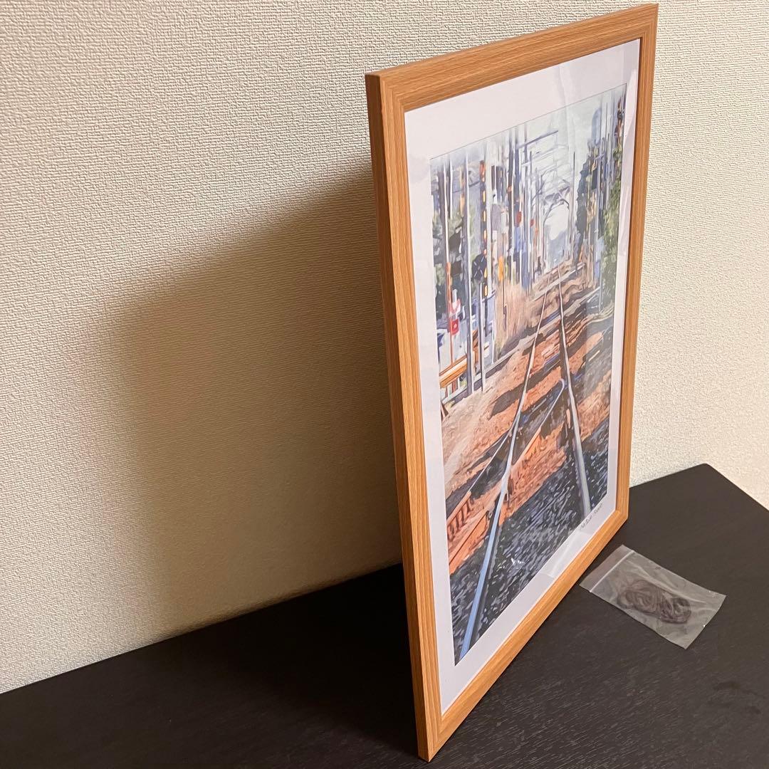 聖地巡礼絵画⑥ シン・エヴァンゲリオン「宇部新川駅」32.7㎝×45.0㎝　額装