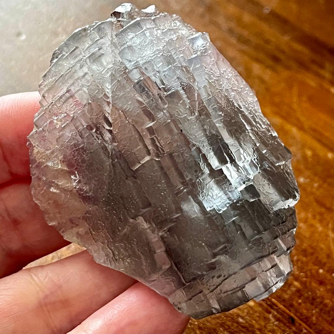 美品 フローライト ライトブルー 372.4ct 幾何学模様 蛍石 原石 鑑賞石